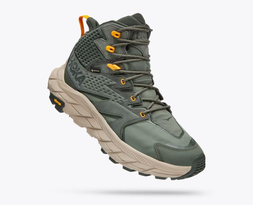 Hokas Shoes | Anacapa Mid GTX-Thyme / Radiant Yellow